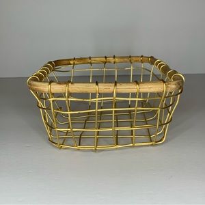 Anthropologie Gold Brushed Wire Basket